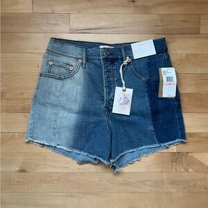 Jessica Simpson Blue Two-Tone Jean Shorts